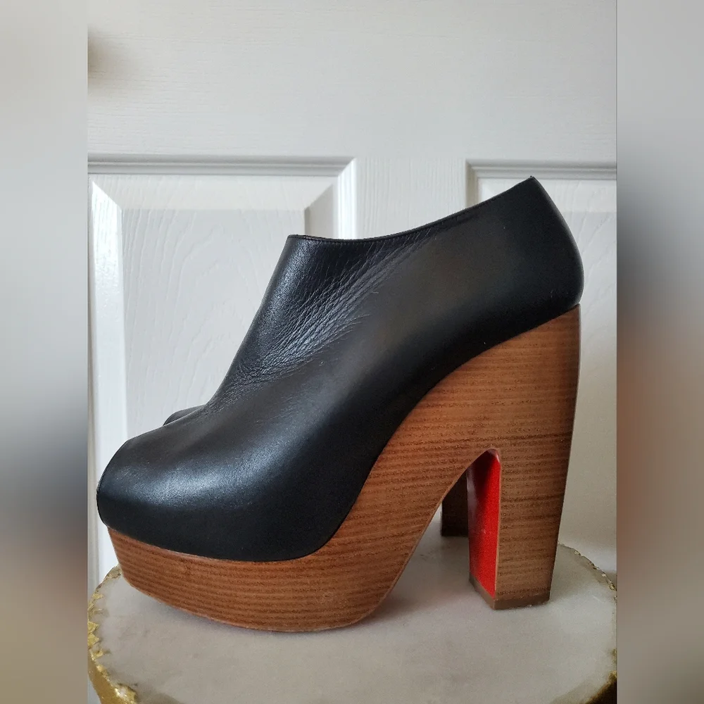 Christian Louboutin Black Leather Platforms